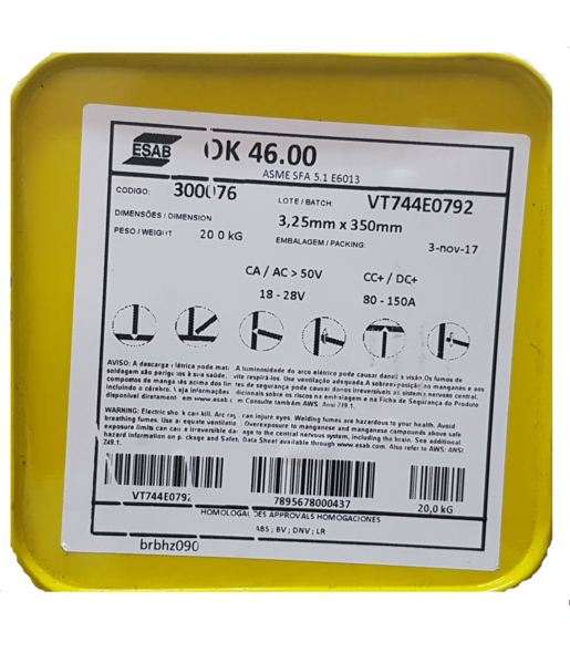 ELETRODO OK 46.00 Ø 3,25MM ESAB