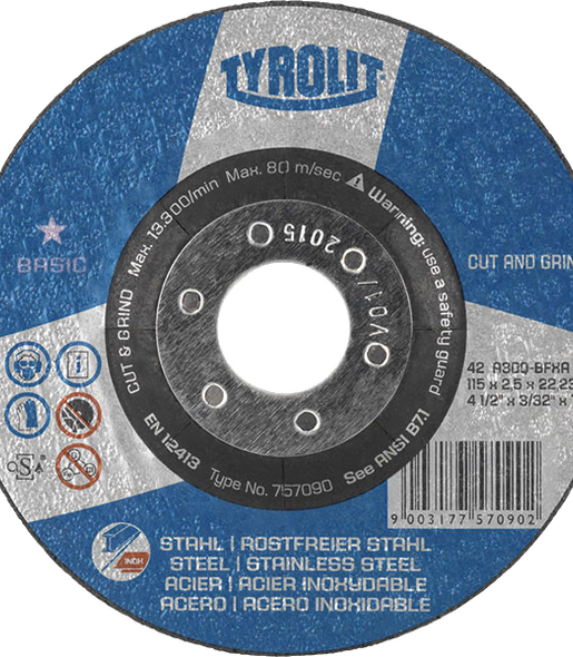 DISCO DE CORTE / DESBASTE (CHANFRO) 4½