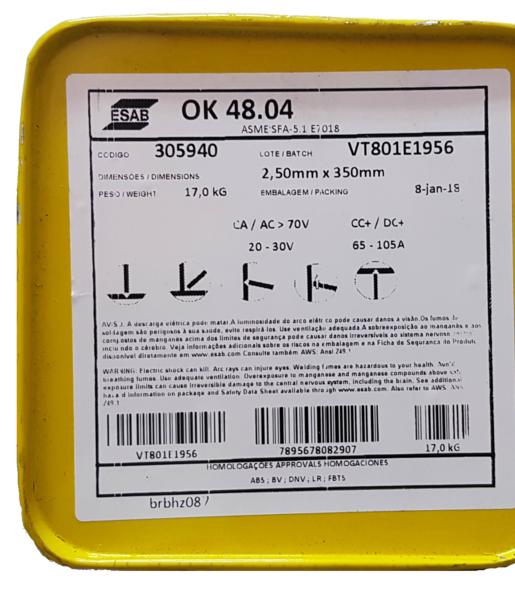 ELETRODO OK 48.04 Ø 2,50 MM ESAB