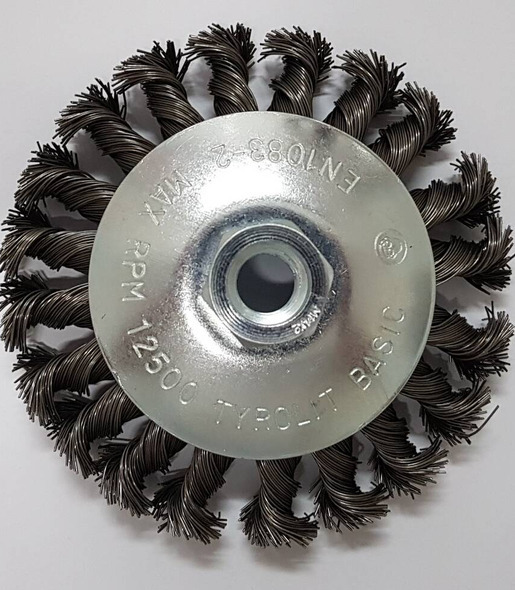 ESCOVA CÔNICA AÇO TRANÇADO 115X27,5XM14 TYROLIT BA